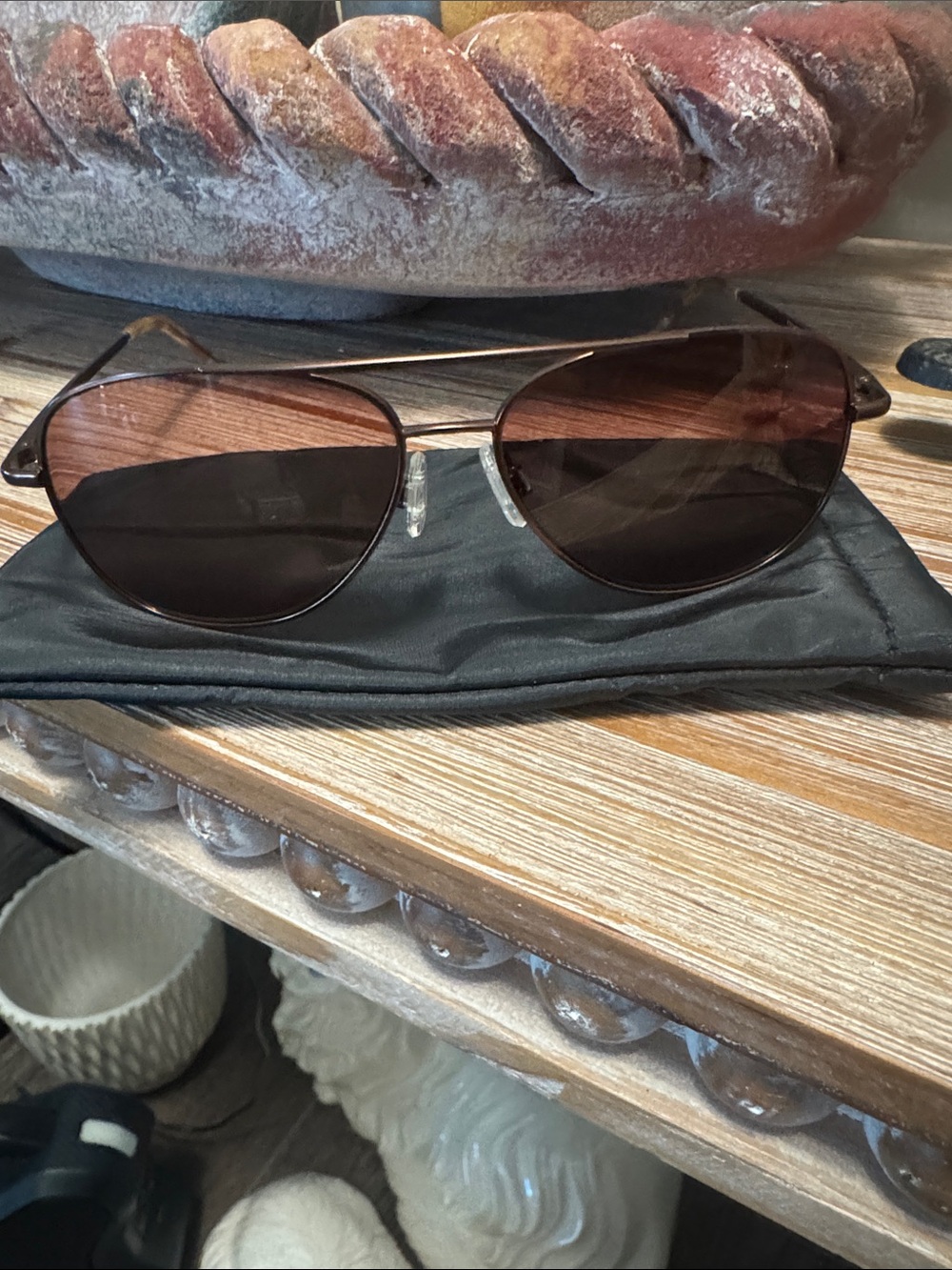 Aviator Sunglasses with Brown Lenses